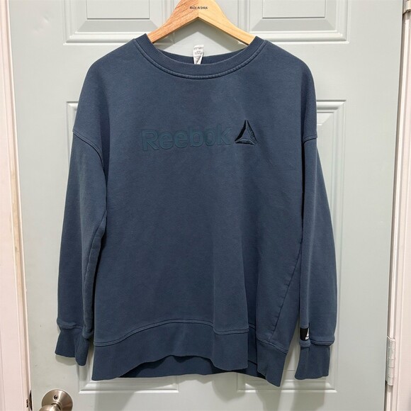Reebok Other - Reebok Sweatshirt Mens Size L Blue Teal Crewneck Pullover Embossed Logo